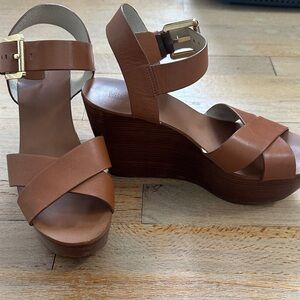 Michael Kors Brown Wedge Sandals